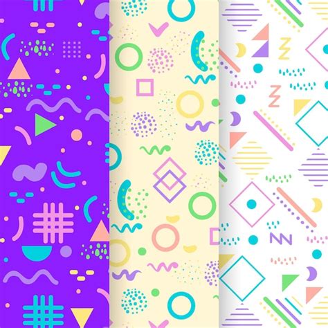 Free Vector Memphis Pattern Collection