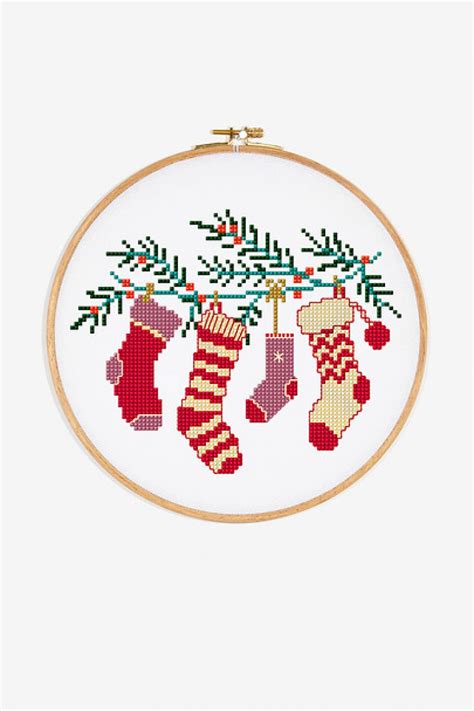Counted Cross Stitch Pattern To Download Christmas Stocking Fiber Arts