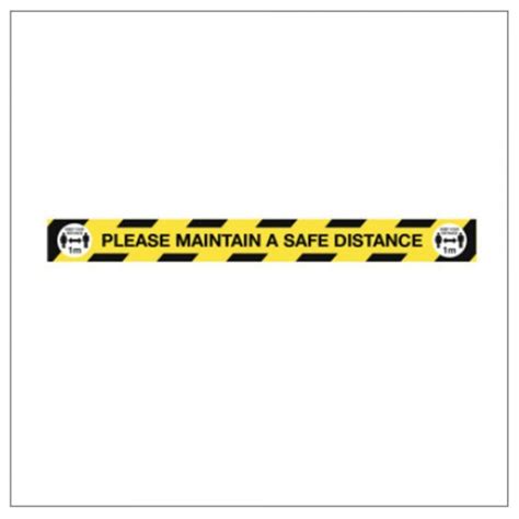 Please Maintain A Safe Distance Floor Strip Signs Display Shop