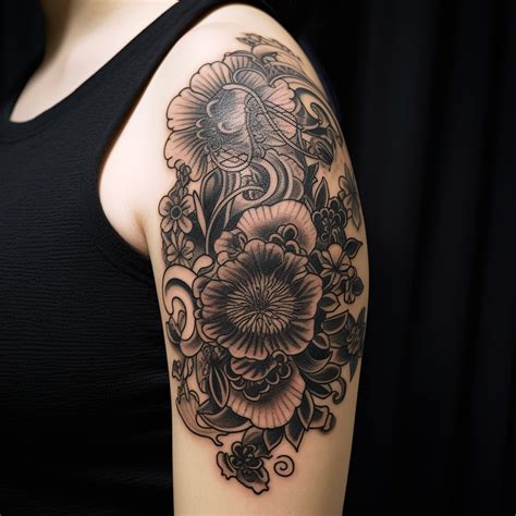 60 Black Flower Tattoo Ideas