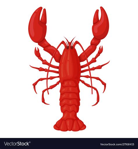 Lobster Red Icon Fresh Seafood For Delicacy Vector Image