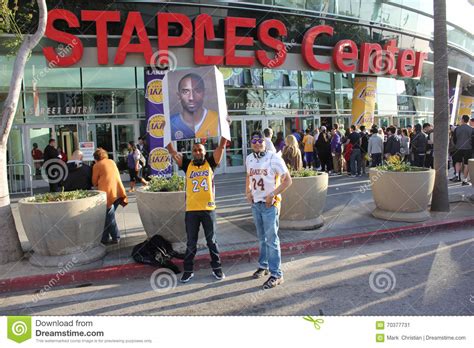 Kobe Bryant Fans Outside Of Staples Center Editorial Photo Image Of