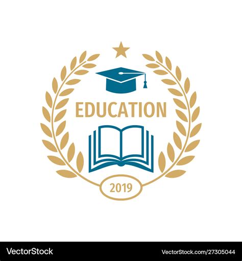 Education Badge Logo Design University High Vector Image