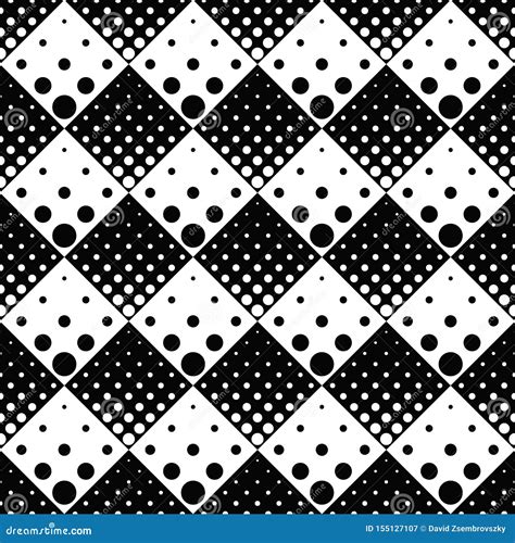 Retro Abstract Geometrical Black And White Dot Pattern Background Stock