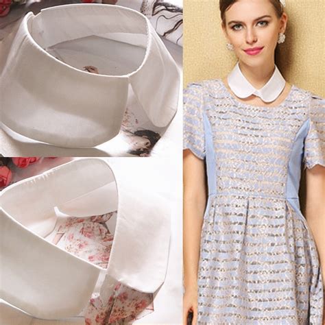 Fashion Women White Cotton Peter Pan False Collar Chocker Removable