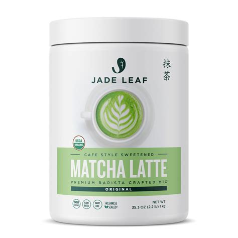 Organic Cafe Style Sweetened Matcha Latte Mix Original Jade Leaf Matcha