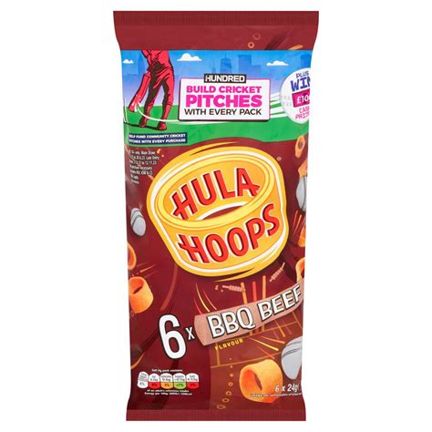 Hula Hoops Bbq Beef Multipack Crisps 6 Per Pack Zoom