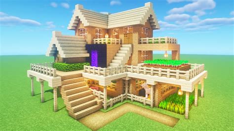 Minecraft How To Build A Survival House Wooden House Tutorial My Xxx Hot Girl
