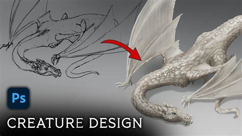 Digital Painting Timelapse Pearl Wyvern Dragon Design Process YouTube