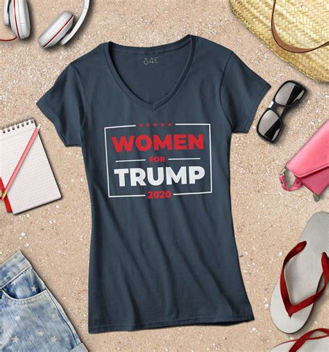 S4e Womens Women For Trump 2020 V Neck T Shirt Trump Girl Re Elect Shirts Ebay