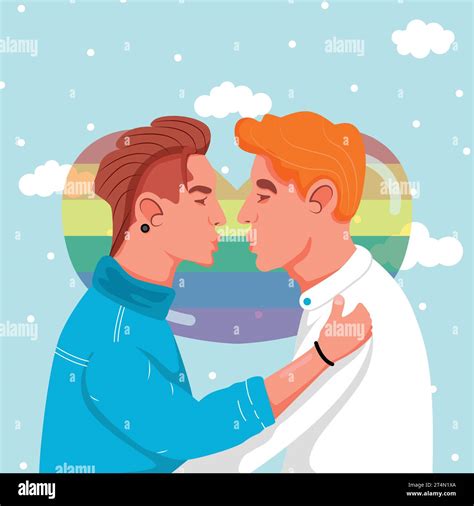 gay male couple kissing stock vector images alamy