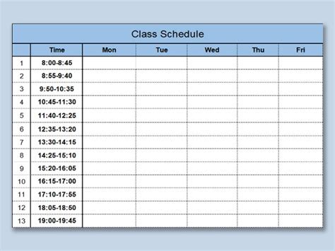 Excel Template For Monthly Schedule