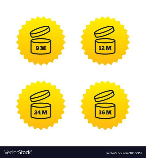 After Opening Use Icons Expiration Date Product Vector Image