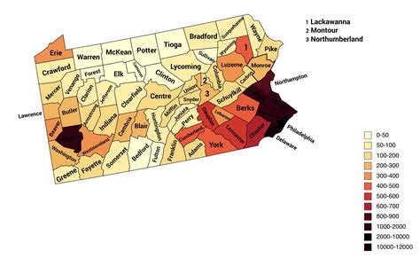 Population Density Of Pennsylvania By County R Mapporn