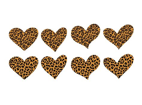 LEOPARD PRINT HEART Svg Leopard Print Heart Clipart | Etsy