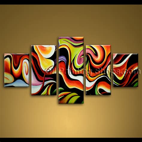 Extra Large Wall Art Colorful Abstract Oil Painting On Canvas Modern Framed