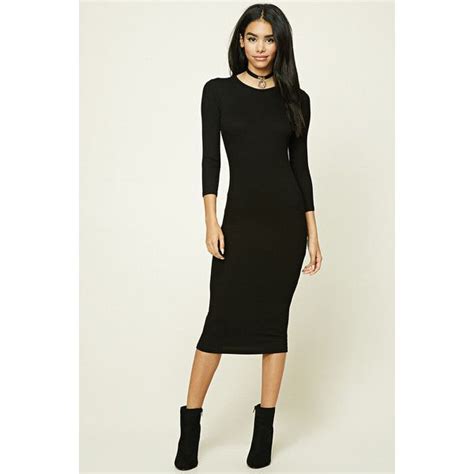Forever Longline Ribbed Knit Dress Via Polyvore Featuring