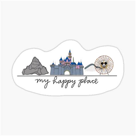 Disneyland Is My Happy Place Sticker For Sale By Howboutkat Redbubble