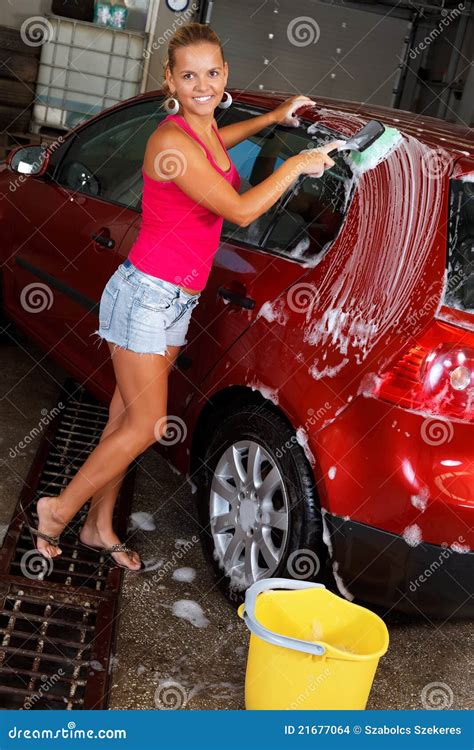 Model Washing A Car Stock Images Image