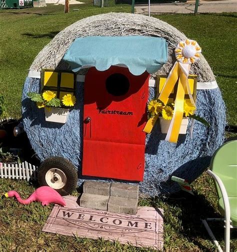 Decorated Round Hay Bales