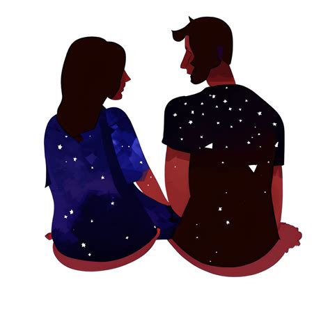 Sky Full Of Stars Couple Sitting On A Hill Stargazing · Creative Fabrica