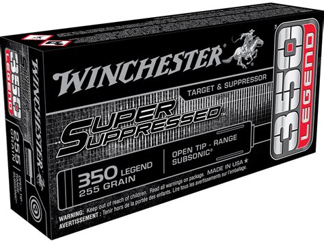 Winchester Super Suppressed 350 Legend Ammo 255 Grain Winchester Open