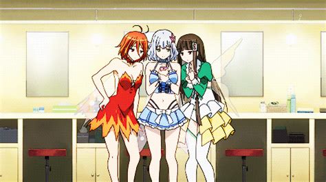 Safebooru 4girls Amagi Brilliant Park Animated Animated  Bare Shoulders Black Hair Blonde