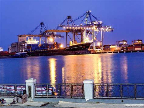 Port Sudan Harbour At Night Red Sea ميناء بورتسودان ليلاً البحر