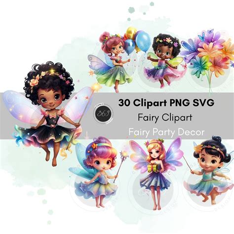 Fairy Clipart Fairy Party Clipart 30 Designs Png Svg Personal