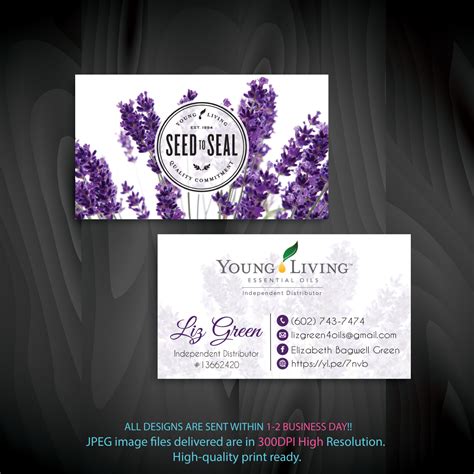 Young Living Business Card Personalized Young Living Cards Essential