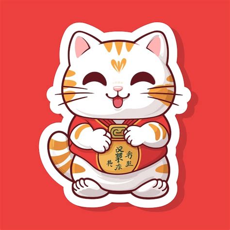 Premium Vector Vector Lucky Cat Illustration Isolated On White