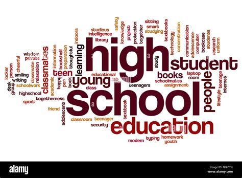 High School Concept Word Cloud Background Stock Photo Alamy