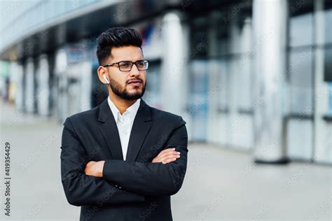 A Modern Indian Office Worker A Bearded Handsome Indian Man Behind