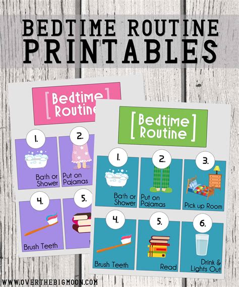 Printable Bedtime Routine Cards