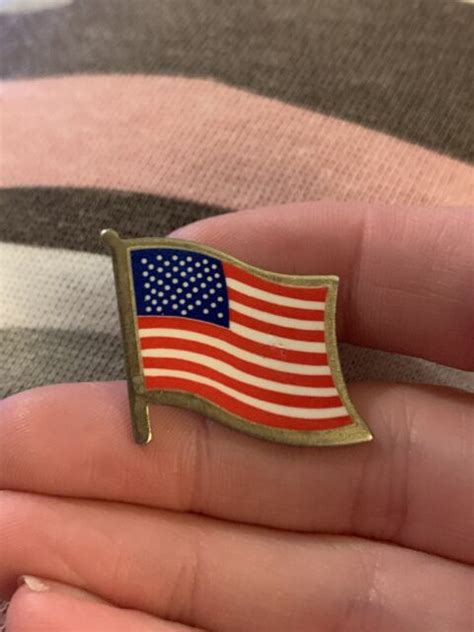 Vintage American Flag Usa Gold Tone Enamel Lapel Pin Gw5 Ebay