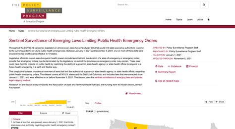 Sentinel Surveillance Of Emerging Laws Limiting Public Health Emergency Orders Community Commons