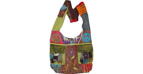 Hippie Appliques Multicolored Cotton Hobo Bag Purses Bags