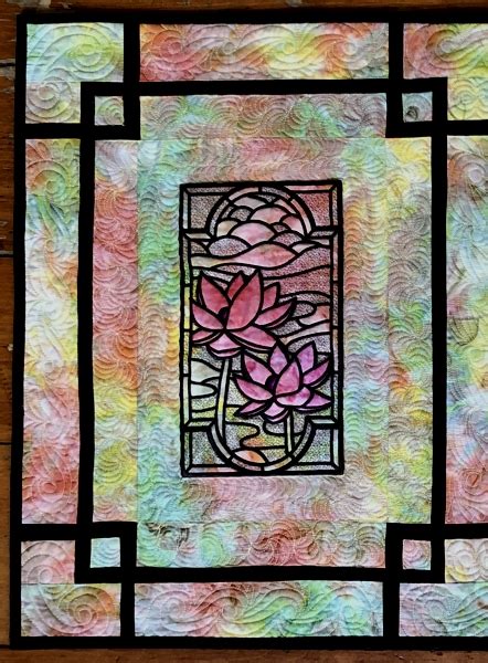 Advanced Embroidery Designs Stained Glass Floral Applique Panel Set