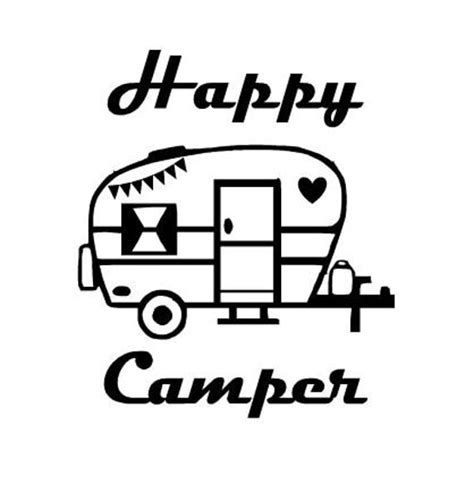 Happy Camper Decal Vinyl Decal Retro Camper Vintage Camper