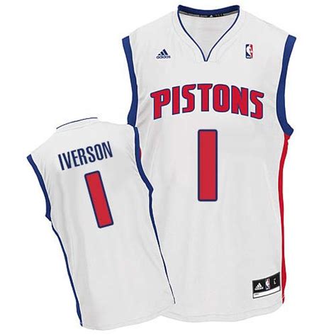 Mens Adidas 1 Allen Iverson Swingman Home Nba Jersey Detroit Pistons