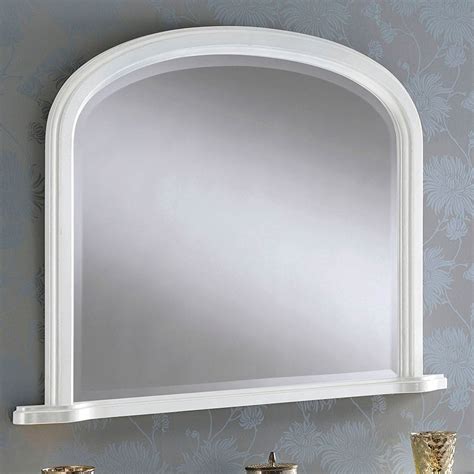 White Antique French Style Overmantle Wall Mirror Overmantle Mirrors