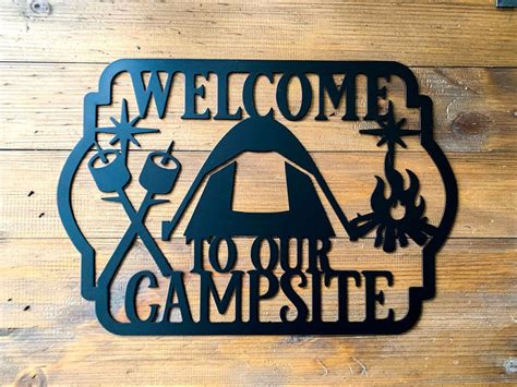 Metal Welcome Sign Camping T Rv Sign Fathers Day T Etsy Metal