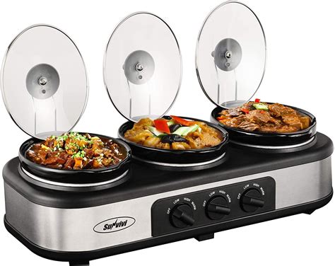 small kitchen appliances slow cookers and pressure cookers triple slow cooker hot plate buffet