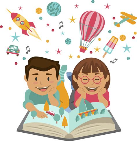 Download Hd Child Reading Book Illustration Png Aprender A Leer