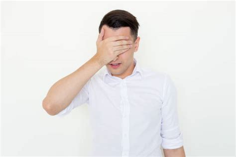 610 Hands Covering Eyes Isolated Embarrassment Men Stock Photos