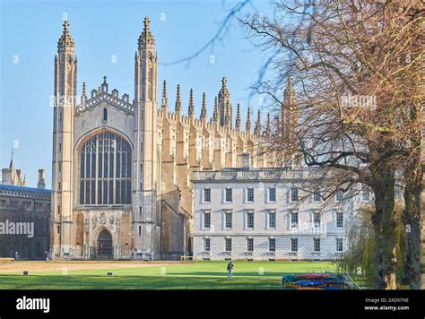 The Chapel And Gibbs Building By The Backs At Kings College Cambridge