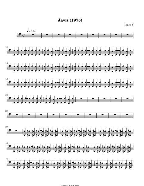 Jaws Sheet Music Jaws Score Hamienet Hot Sex Picture