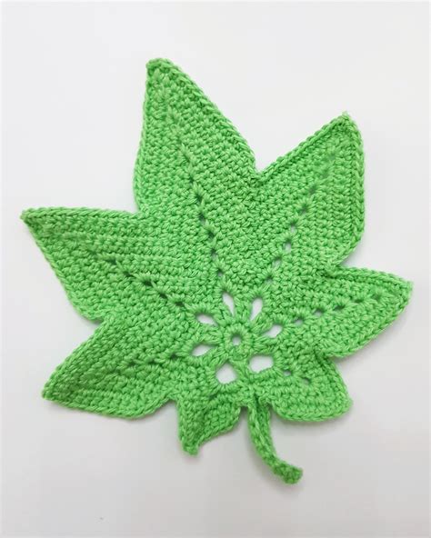 Pattern Crochet Coaster Maple Leaf Etsy