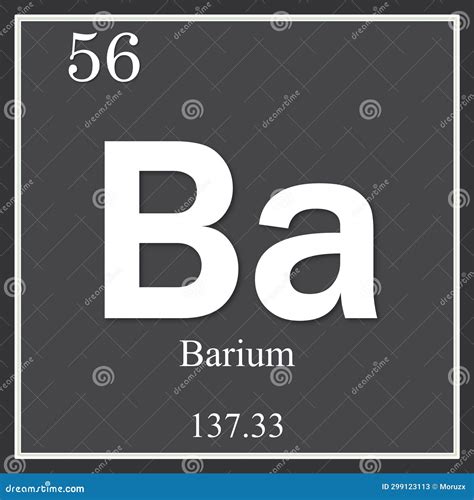 Barium Chemical Element Dark Square Symbol Stock Illustration
