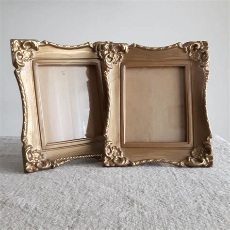 4 X 5 Ornate Gold Plastic Picture Frames Set Of 2 Etsy Frame Wall